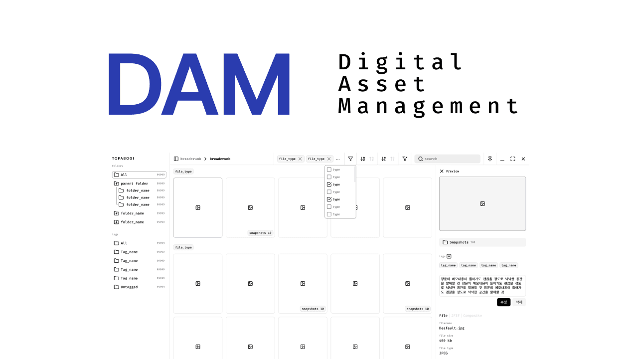 DAM 개발에 대한 아이디어 및 기획단계 #01