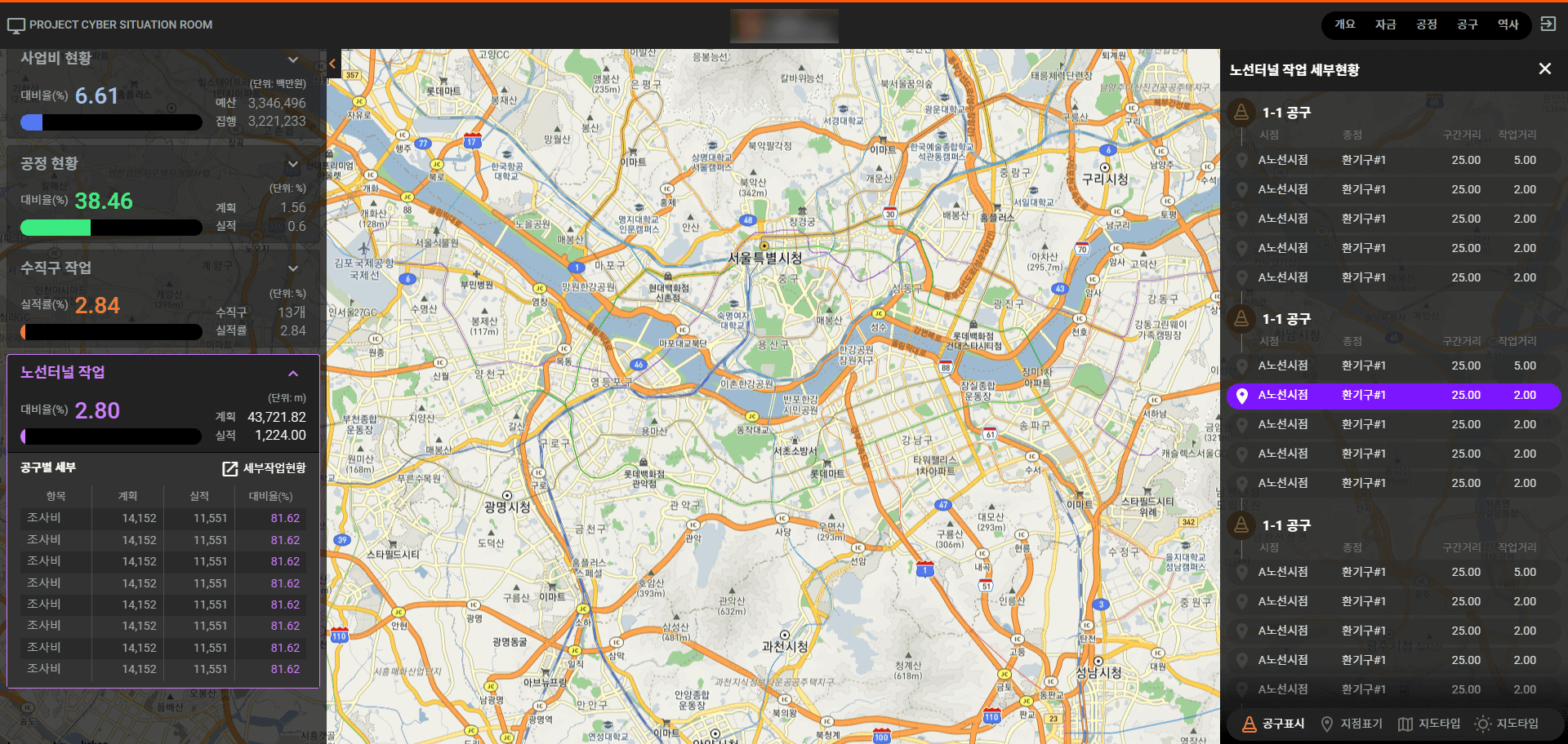 OO 철도 공사 종합상황실 화면 웹 퍼블리싱