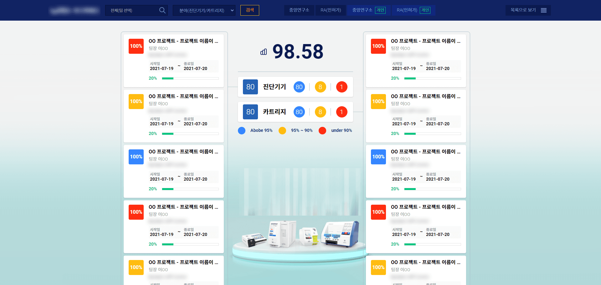 OO바이오업종 솔루션 관리자화면 웹퍼블리싱